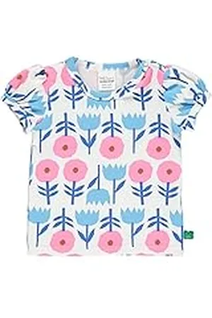 Green Cotton Poppy Puff S/S T-shirt voor babymeisjes, , 92 cm