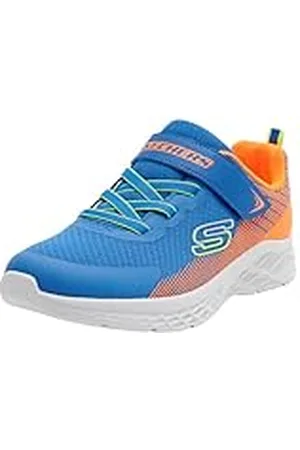 Skechers Jongens Trainers, Royal Textiel/Synthetisch/Oranje Trim, 4 UK, , 4 UK