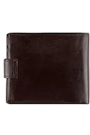 Wittchen Portemonnee van rundleer | Collectie: Arizona | met drukknoopsluiting | gemaakt van hoogwaardige materialen | elegant en klassiek | Donkerbruin | 12x10cm