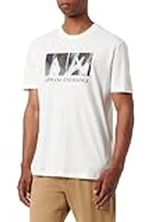 Armani Exchange Heren Classic Ax Box Logo met Camo Achtergrond Regular Fit Tee T-shirt, , S