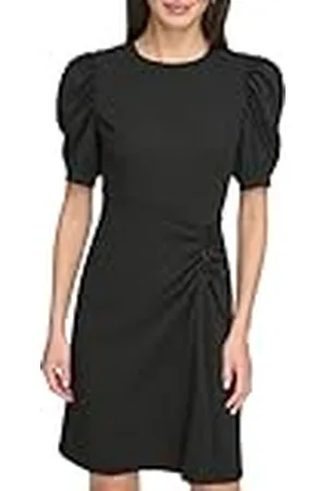 DKNY Dames korte ballonmouwen ruches casual avondjurk, , 36