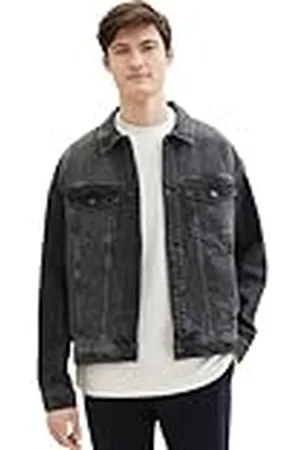 TOM TAILOR Heren 1040199 Jeansjack, 10172-Mid Stone Blue Black Denim, XS, , XS