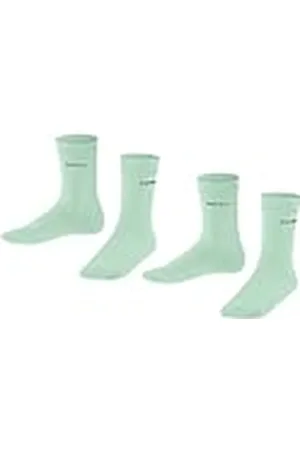 ESPRIT Unisex Kids Foot Logo 2-Pack Sokken Ademend Biologisch Katoen Versterkte Slijtvaste Zachte Platte Naad Voor Drukvrije Tenen Effen Voor Dagelijks Dragen En School Multipack 2 Paar, Groen (Jade