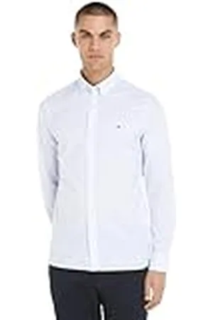 Tommy Hilfiger Heren Micro Print SF Shirt MW0MW34571, L/S Shirt, Blauw, XL, , XL