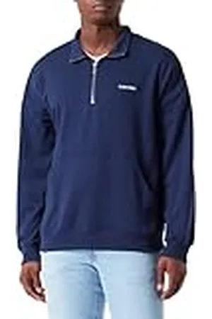 Calvin Klein Heren Sweatshirt zonder capuchon, Blauw , M