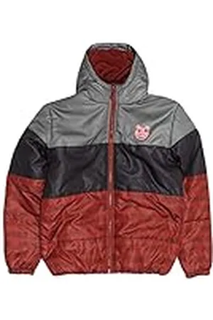 Popgear Piggy Gesichter Pufferjas, Kinderen, 116-182, Burgund/Schwarz., Officiële Koopwaar