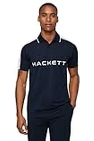 Hackett Heren Faux Suede Knit Fzip Polo, Blauw (Navy), XS, , XS
