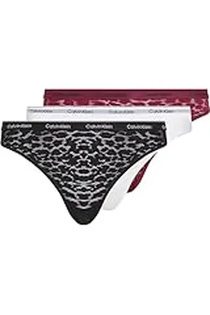 Calvin Klein Dames 3-pack bikini (laagbouw), paars drankje/wit/zwart, 3XL, , 3XL