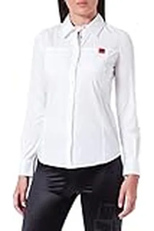 Moschino Dames slim fit shirt met lange mouwen met borstzakken, , 46