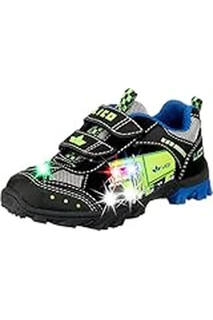 LICO Truck V Blinky Jongens Sneakers, Zwart/blauw/limoen, 26 EU