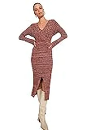 Trendyol Dames Gradient Midi Lange Mouwen Casual Slanke Jurk Jurk, , M