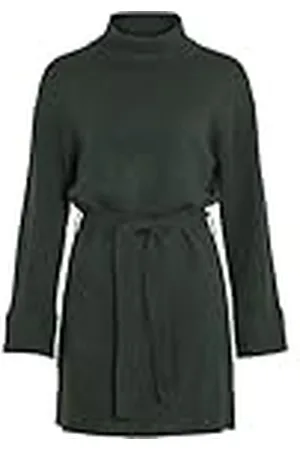 VILA VIROLFIE L/S TIE Belt Knit Jurk - NOOS, , XL