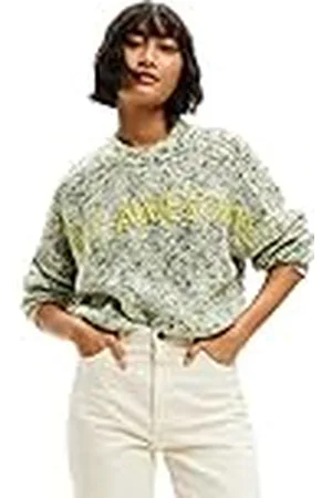 Desigual Limegreen JERS_Hellene 4025 Lime Green Pullover Sweater, XL