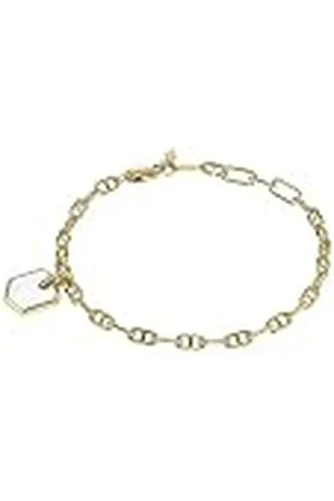 Fossil Heritage Crest Parelmoeren Goudkleurige Messing Schakelarmband voor Dames, JA7210710