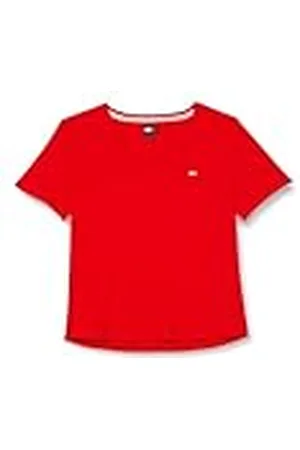 Tommy Hilfiger Dames T-shirt met korte mouwen en slanke V-hals, , XS