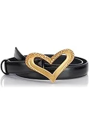 Pinko Love Heart H2 riem lederen vintage riem, Z99M_zwart limousine-chocolade goud, XS dames, , XS