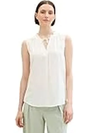 TOM TAILOR Basic damesblouse met ruches aan de kraag, , 38