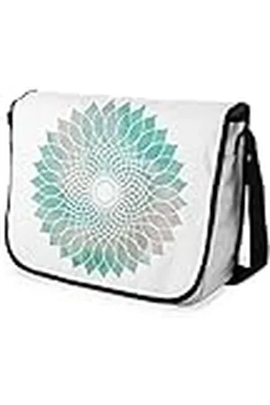 Bonamaison Digitaal bedrukte Messenger schooltas met zwarte riem voor meisjes en jongens, boodschappentassen voor scholieren, schoudertassen, grootte: 29x36 cm