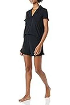 Amazon Dames katoenen modale biezen inkraag pyjama set (verkrijgbaar in grote maten), , XXL