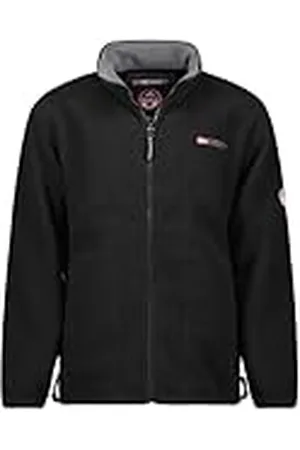 Geographical Norway Torleon Dikke fleece voor heren, warm, ritssluiting, sweatshirt, winter, warm, zacht, sweatshirt met lange mouwen, ideaal voor herfst en winter (zwart donkergrijs, M), zwart