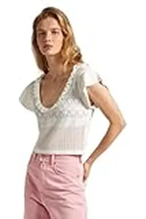 Pepe Jeans Dames Goldie Top Knitwear, Wit (Mousse White), M, , M