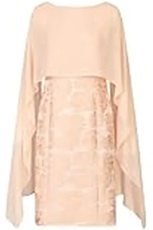 Apart Apart jacquardjurk met chiffonstola met glanzende bloemen en bewerkte cape van chiffon, , 36