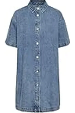 Pieces® Dames Pckate Ss A-Shape Denim Dress Jeansjurk, , S