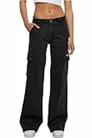 Urban classics Dames High Waist Straight Denim Cargo Pants, Cargo Jeans broek voor dames, verkrijgbaar in vele verschillende kleuren, maten 26-36, , 33