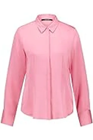 Taifun Fijn glinsterende hemdblouse voor dames, lange mouwen, manchetten, effen kleuren, , 40