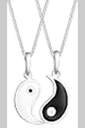 Elli Halsketting Dames Yin en Yang Hanger Partner Spirituele Verbondenheid met Email in 925 Sterling Zilver