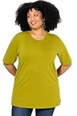 Ulla Popken Dames T-shirt, ronde hals, relaxed, halve mouwen, , 42-44