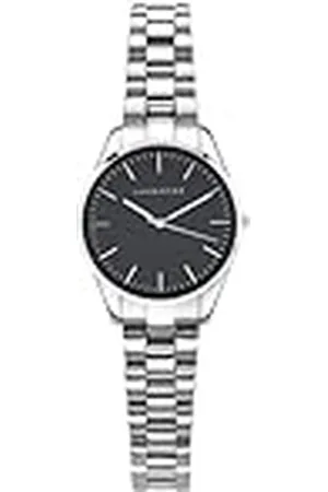 Luxenter Horloge Verni wijzerplaat Metallic Zwart Zilver Afwerking