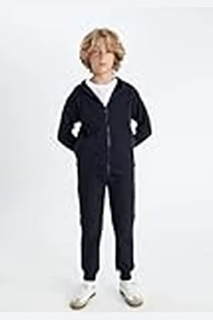 DeFacto Jongens Sweatjack Pullover Sweatshirt en Vest - Stijlvolle Kinderkleding voor Jongens (Navy, 8/9 Y), , 8-9 Jaar