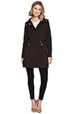 Cole Haan Opvouwbare regenjas met capuchon voor dames met strik, , XS