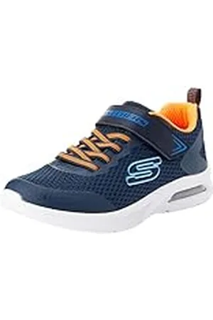 Skechers Jongens Trainers, Navy Textiel/Synthetisch/Oranje & Blauw Trim, 13 UK, , 32 EU