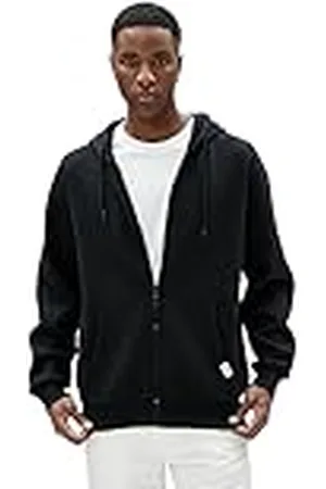 Koton Heren Zip Hoodie Pocket Gedetailleerd Tag Printed, , L