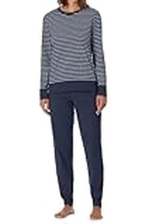 Schiesser Schiesser Uncover Nightwear pyjamaset voor dames, donkerblauw 181753, 36