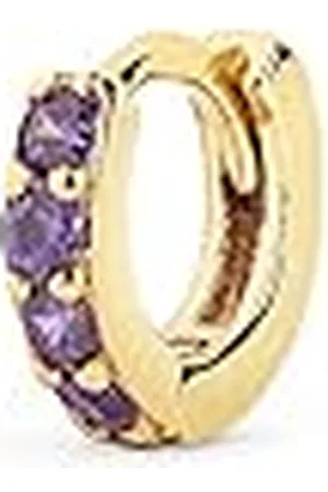SINGULARU Losse Oorbel Hoepel Cleo S Lavande. 925 Sterling Zilver met 18Kt Goud Plating. Congo Sluiting. Sieraden voor Vrouwen