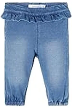 NAME IT Joggingbroek voor meisjes, baggy fit, denim, , 50