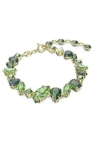 Swarovski Gema Armband, Verschillende Slijpvormen, Groen, Goudkleurige Toplaag