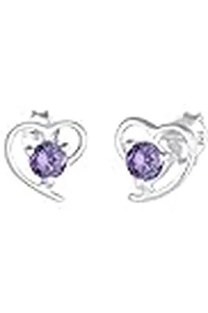 Elli Oorbellen dames hartmotief met elegant zirkonia kristallen in 925 sterling zilver, Facetgeslepen, Zirkonia