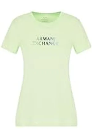 Armani Exchange Dames Ombre Metallic Logo Cotton Jersey T-shirt , S, , S