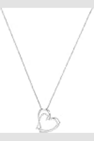 Amor Ketting met hanger 925 sterling dames halssieraad, met zirkonia synthetisch, 45 cm, , hart, wordt geleverd in sieraden geschenkdoos, 9187935, 45 EU, Sterling , Synthetische
