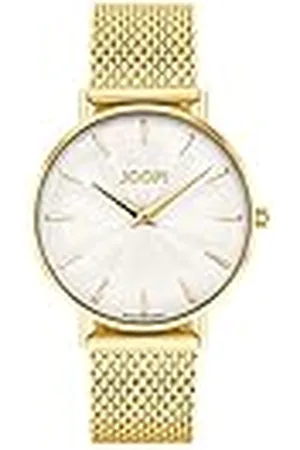 JOOP! JOOP analoog dameskwartshorloge, met roestvrijstalen armband, goudkleurig, 5 bar waterdicht, geleverd in geschenkverpakking, 2027243