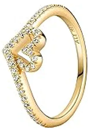 PANDORA SHINE Ring Timeless "Glitzerndes Herz" 14k gelbvergoldet, Zirkonia 169302C01 54