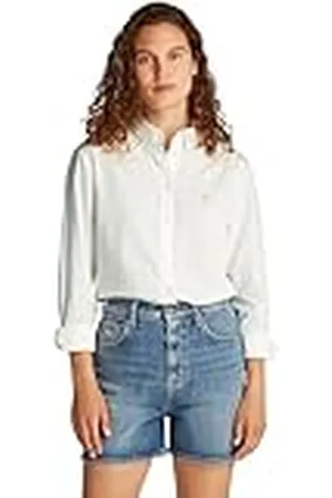 Tommy Hilfiger Dames TJW REG PINSTRIPE POPLIN SHIRT L/S Shirt, wit, XS, , XS