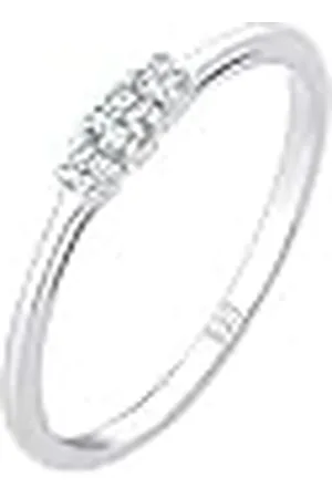 Elli Premium damesring, verlovingsring, diamant (0,07 ct), delicaat in 925 , 58 EU, , Diamant
