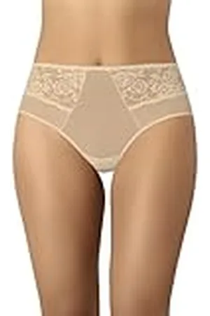 Teyli Set van 3 slips voor dames, hoge taille, mesh, bloemenkant, volledig comfortabel, ademend, rekbaar, 3 stuks, , 40