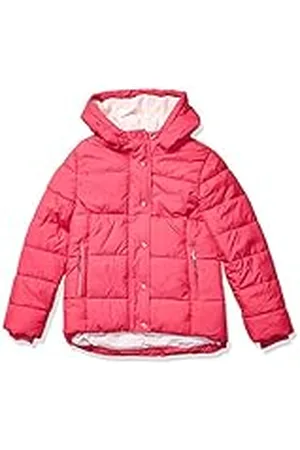 Amazon Zwaargewicht Pufferjack met capuchon voor meisjes, PINK, M