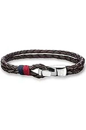 Tommy Hilfiger Herenarmband, roestvrij staal, leer, casual, Eén maat, Leer, geen steen